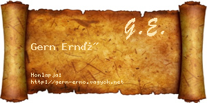 Gern Ernő névjegykártya